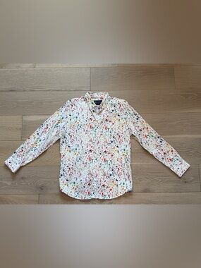 Robert Graham White Multicolor Paint-Splatter Button-Down Shirt